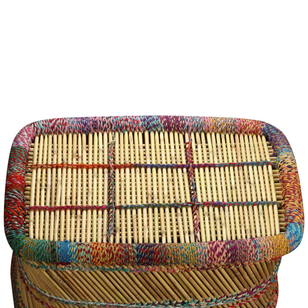 Table basse Bambou avec Détails Chindi Multicolore