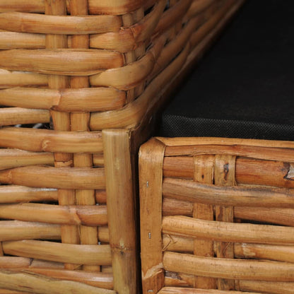 Fauteuil Premium en Rotin Naturel, avec coussins, accoudoirs bois